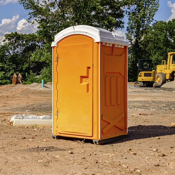 how often are the porta potties cleaned and serviced during a rental period in Calverton